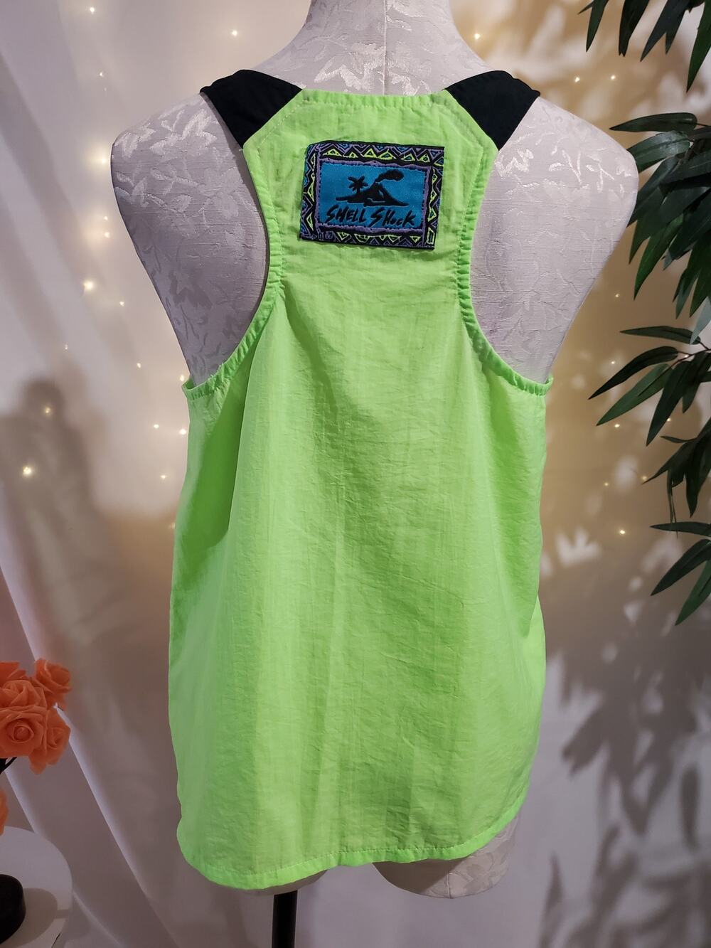 Women's 90s Hi-Vis Neon Green Racerback Tank Top